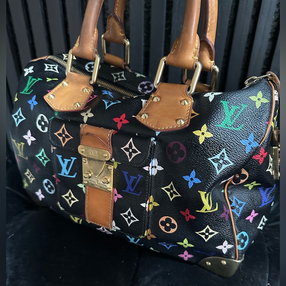 Louis Vuitton Murakami speedy 30 black multi color